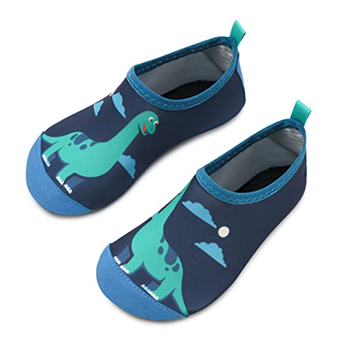 Kinder Badeschuhe Wasserschuhe Strandschuhe Mädchen Junge Schwimmschuhe Barfußschuhe rutschfeste Surfschuhe Sportschuhe Kleinkind Schwimmbad(Cloudy Dinosaur,22/23 EU)