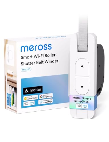 Meross Matter Rolladen Gurtwickler Elektrisch Unterputz (max. 45 kg, 6 m²), Smart Home Rolladenantrieb mit Zeitautomatik und Sprachsteuerung, kompatibel mit Apple HomeKit, Alexa, Google Home