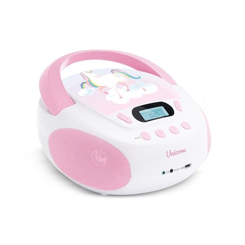 MOOOV 477407 CD-Player Einhorn für Kinder, mit USB-Port