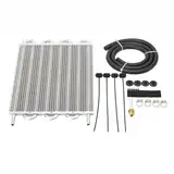 NICCOO Universal Ölkühler Kit 8 Reihe, Transmission-Kühler Getriebeölkühler Anschluss Set, Autoölkühler Extern Oil Kühler Aluminiumlegierung