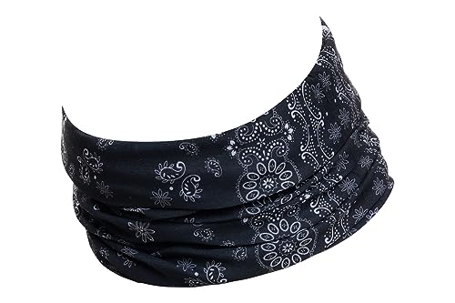 Hilltop Multifunktionstuch, Halstuch Herren, Schlauchschal Damen, Schlauchtuch, Bandana mit vernähten Saumkanten, M.Tuch:Paisley black