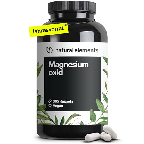 Magnesium - 365 Kapseln (Jahresvorrat) - 667mg, davon 400mg elementares Magnesium pro Kapsel - Laborgeprüft, hochdosiert, vegan