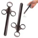 Lube Tube Spritzen, 2 Stück Schmiermittel Applicator,Wiederverwendbar Schmiermittel Spritze,Anal Vagina Syringe Shooter mit Traktionsring und Fingergriff, für Schmiermittel Gleitgel Lubricant(Schwarz)