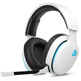 Gvyugke CT300 Gaming Headset Wireless, Bluetooth Headset Kabellos Gaming mit Mikrofon, Low Latency Wireless Gaming Kopfhörer für PS4, PS5, PC,Mac, Switch Weiß