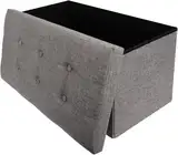 Generisch Klappbarer Storge Ottoman, Große Ottoman Bank mit Deckel, Bequemer gepolsterter Fußhocker für Wohnzimmer, Schlafzimmer, Flur, 80L, 76 x 38 x 38 cm, Grau