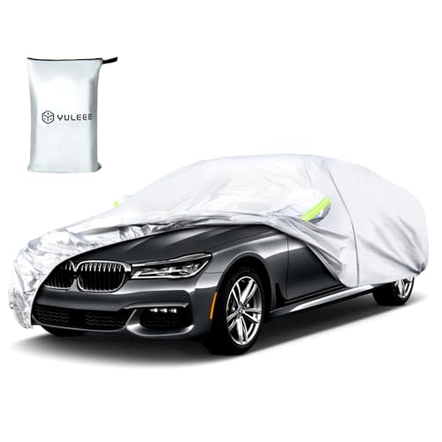 YULEEE Auto Abdeckplane - Autoabdeckung & Universale Autoschutzhülle - Wasserdicht & Wetterfeste,Sonnen- und UV-Schutz Autoplane mit Reißverschluss,Universelle Passform (bis zu 510cm)