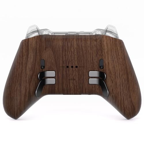 eXtremeRate Rückgehäuse Case für Xbox Elite Series 2 Controller, DIY-Ersatz Back Shell Cover Rückseite Abdeckung & Schrauben Set für Xbox Elite Series 2-Core Controller Modell 1797–Holz Optik