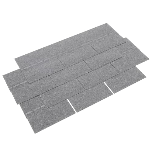 Bitumen Dachschindeln Schindeln Bitumendachschindeln wetterfest vielseitig einsetzbar für Gartenhaus Carport und mehr Alternative zu Metall-Dachplatten 21 Stück 3 m² Grau