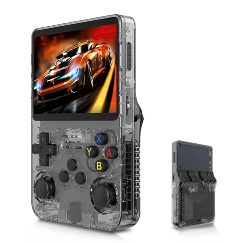 R36S Handheld-Spielekonsolen, 3,5-Zoll-IPS-Handheld-Videospielkonsole mit Dual-3D-Joystick, 3500-mAh-Handheld-Retro-Spielekonsole (128G)