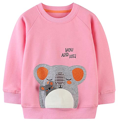 Mädchen Sweatshirt für Kinder Süß Cartoon Pullover Baumwolle Top Langarm T-Shirt Größe 11-12 Jahre