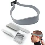 Annickee 3 Stück Haarschneidekamm Haare Schneiden Set, Verstellbare Fade Kamm, Gebogenes Silikon Haarschnittband, Gebogenes Haarschneide Schablone, Haare Schneiden übergang, Haarschneidehilfe Grau