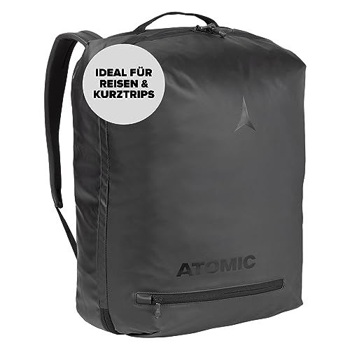 ATOMIC DUFFLE BAG 60l - Schwarz - Robuster & leichter Reiserucksack - Großes Hauptfach mit Netztaschen & Sneaker-Fach - Wasser- & schmutzabweisendes Außenmaterial