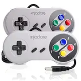 miadore 2X USB Controller für SNES NES Spiele, klassischer Retro USB Gamepad Joystick für Windows PC MAC und Raspberry Pi System