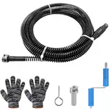 Zocipro Rohrreinigungsspirale 5M, ø 10mm Abflussreiniger WC Spiral, Kanalspirale mit Elektrischen und Manuellen Adaptern, Rohrreinigungswelle wird zum Reinigen von Abwasserkanälen Toilette Küche