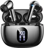 ZZU Bluetooth Kopfhörer,In Ear Kopfhörer Kabellos Bluetooth 5.3 mit HiFi Stereo,4 ENC Noise Cancelling Mic 48 std Spielzeit LED-Anzeige,IPX7 Ohrhörer mit AI für iPhone Android Arbeit und Studium