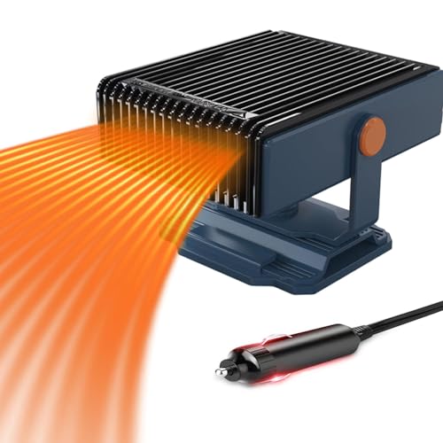 Autoheizung, 12 V, 150 W, Autoheizung mit Zigarettenanzünder, tragbarer Ventilator, Kühlung, schnelles Aufheizen, Enteiser, Windschutzscheibe, um 360 ° drehbar