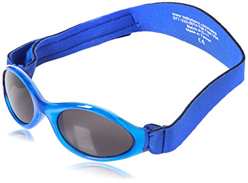 KidzBanz 00348 Sonnenbrille Baby mit elastischem Neoprenband, für Kopfumfang 40-52 cm (circa bis 2 jahre), UV400, blau, BBN000