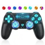 Gamrombo Wireless Controller für PS4, Game Controller kompatibel mit PS4/Pro/Slim/PC Gamepad mit Turbo/Zurück Taste/Dual Vibration/6-Achsen Gyro Sensor/Touchpanel