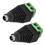 2x DC Buchse Hohlbuchse Adapter 2,5 mm x 5,5 mm > Terminal Block 2 Pin Schraubklemmen