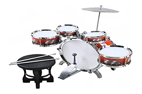 ISO TRADE Schlagzeug für Kinder XL Bass 4 Trommeln Becken Hocker Drumsticks Drum-Set 1551