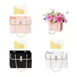 3 Stück Blumenverpackungsbeutel mit 3 Stück Karten, Blumenverpackung, Geschenkbox, Karton-Blumenbox, Blumen-Geschenkbox, Blumen-Aufbewahrungsbox, geeignet für Hochzeiten und Partys