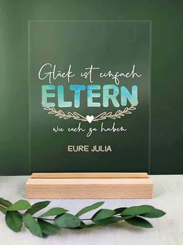 Eltern Geschenk personalisiert - Acryl Geschenk - Geschenk Eltern Geburtstag, Geburtstagsgeschenk Eltern, Geschenk für Eltern, Geschenke für Mama und Papa, Geschenk Eltern