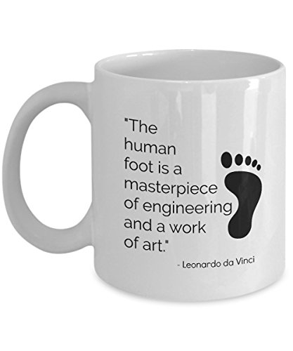 Suchmugs Fußarzt Geschenke, Podologen-Tasse, Podologie, Abschlussgeschenke, Leonardo da Vinci Zitat