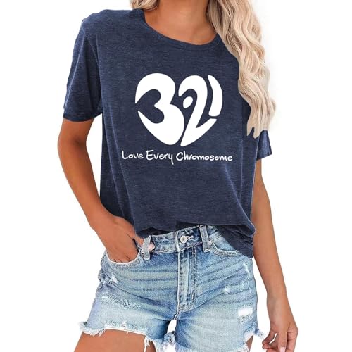 Damen T-Shirt für Sonderpädagogik Inspirierendes Design mit Buchstabendruck Bequeme Damenbekleidung für Alltag besondere Anlässe (Navy, M)