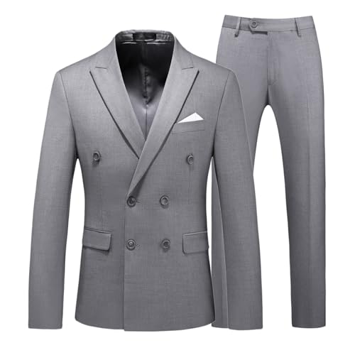 NHNKB Abschlussball Anzug Herren Anzug Herren Regular Fit Hochzeit Formeller Anzug Für Herren Herrenanzug, schmaler 2-teiliger Anzug, Business, Hochzeit, Party, Jacke, Mantel und Hose (D-005