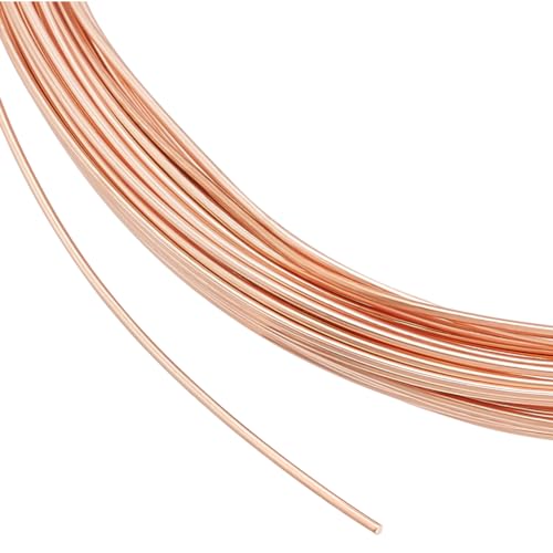 BENECREAT 15 m 0.8 mm Massiver Blanker Kupferdraht, Runder Kupferdraht, Schmuckperlendraht Für Ring, Ohrringe, Schmuckherstellung, DIY-Handwerkslieferant