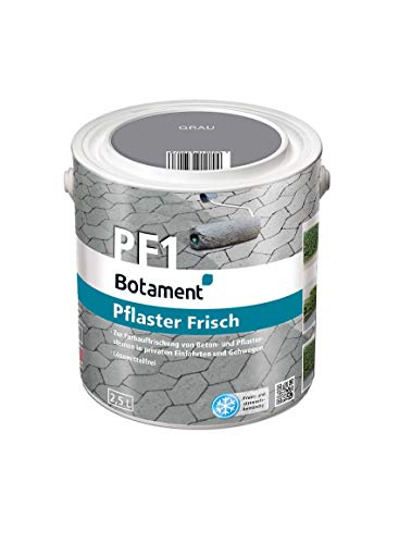 Botament Pflaster Frisch Betonlasur grau 2,5 l Pflasterfrisch Lasur Bodenfarbe Farbauffrischung außen Betonfarbe für Pflastersteine