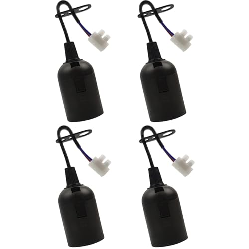 Baufassung E27 Mit Kabel, 6 Stück Fassung,Schwarz Fassung E27 Renovierfassung Glühbirne Mit Kabel 4A 250V Glühbirnen Fassung (max.60W)