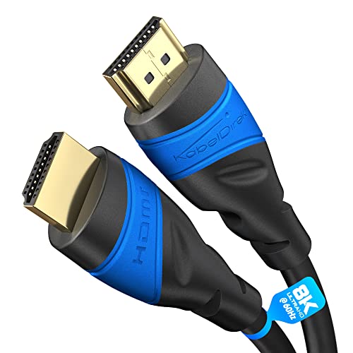 KabelDirekt – 8K/4K HDMI-Kabel – 1 m – 8K@60Hz (Extra-Kupfer für schnelles Ultra HD, 4K@120Hz/8K@60Hz – kompatibel mit HDMI 2.0, High Speed mit Ethernet, Blu-ray/PS5/Xbox Series X/Switch, Schwarz)