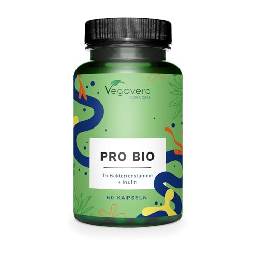 KULTUREN Komplex Vegavero® | 100% BIO | 15 Bakterienstämme mit Inulin | Lactobacillus & Bifidobacterium | 60 Magensaftresistente Kapseln | Laborgeprüft | Vegan