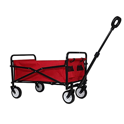 RUHEN Handwagen Outdoor Camping Klappbarer Einkaufswagen Klappbare Gepäckladung Innerhalb Verstellbarer Trolleywagen Für Picknick