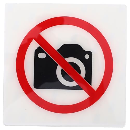 LAPYAPPE Acryl Warnschild Fotos Selbstklebendes Verbotsschild für Krankenhäuser Regierungsstellen Hochsichtbar Installieren Vielseitig Einsetzbar