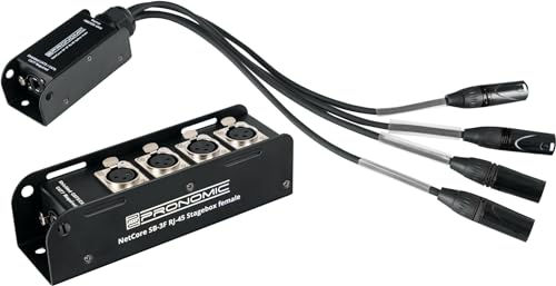 Pronomic NetCore SB-3F/SP-3M Set - Multicore-Lösung - Stagebox mit 4 XLR-Buchsen (female) - Peitsche mit 4 XLR-Steckern (male) - zur Übertragung analoger oder digitaler Signale über Netzwerkkabel