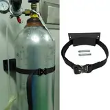 Sauerstoffflasche Gestell Kunststoff Sauerstoff Flasche Stehen Wand Halterung, Sauerstoff Rack mit Einstellbare Sicherheit Kette, Tank Träger Halter mit 2 Expansion Schrauben, für Fabrik(Black)