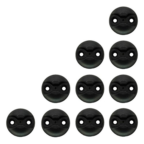 kuriershop 10 x Zurrplatte Zurrpunkt, Aluminium, rund, schwarz eloxiert, 1 Haltepunkt - Ladungssicherung, Befestigung v. Endbeschlägen