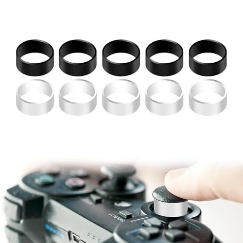 10stk Joystick Schutzring, Unsichtbarer Joystick Schutz aus Silikon Kompatibel mit Steam Deck PS5 PS4 Game Controller-Zubehör (Weiß, Schwarz)