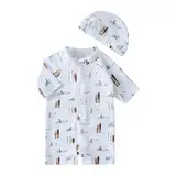 Generisch Badeanzug für Kleinkinder Badeanzug für Kleinkinder Baby Jungen Einteiler langärmelig Rashguard Reißverschluss Badebekleidung mit Hut Strandmode Neoprenanzug