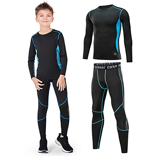 Leeboom Thermounterwäsche Kinder Fußball Thermohose Kinder Funktionswäsche Atmungsaktiv Skiunterwäsche Kinder Thermounterwäsche Sport Schnell Trockend Sportunterwäsche Kinder Fussball Unterwäsche