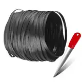 selliner PE Rattan Reparaturset,70m,8mm Schwarz Polyrattan Reparatur mit Webwerkzeug,Rattan Repair Kit für Outdoor Rattan Möbel Reparatur,Gartenstühle, Tische, Aufbewahrungskorb, Heimwerken