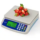 RUJIXU Waage digital bis 30kg große küchenwaage obstwaage mit LCD Display und Tara Funktion digitalwaage mit PCS zählwaage´, 3 Einheiten Konvertierung