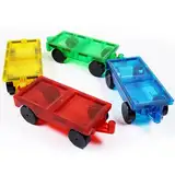 Magnetische Bausteine, 4 Stück Magnetische Bausteine Auto, Magnetbausteine Auto, Magnetbausteine Auto, Magnet Bricks Truck Sensory Toys, Magnetisches Auto, Magnet Spielzeug für Jungen und Mädchen