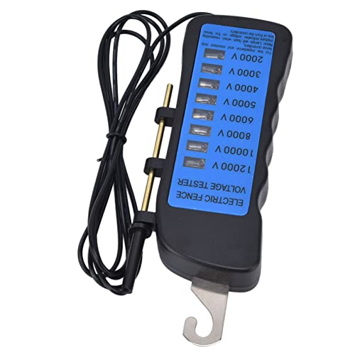 Nimomo Neon-Zaunspannungsprüfer, 12KV 2000 Bis 12000V 8 Neon-Anzeigeleuchten Wasserdichter Zaunprüfer für Bauernhöfe Stromprüfer Weidezaun Tragbarer Digitaler Elektrozaun-Spannungsprüfer (MLD-002A6)