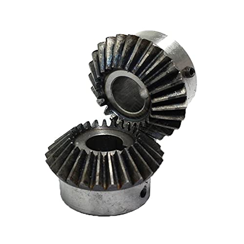 2 Pcs Kegelrad 2 Modulus 20 Zähne Innenlochdurchmesser 8-20mm Zahnrad 90 Grad Eingriffswinkel Stahl Gears Schraubloch M5