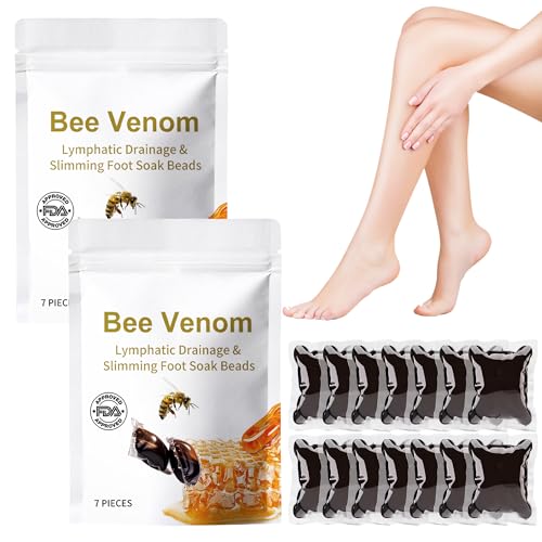 Lukmlca Bienengift Lymphdrainage fußbad Perlen, Bienengift Fussbad, Lukmlca Bienengift Fußbad, Bee Venom Lymphatic Drainage & Schlankheits-Fußbadperlen, Körper Entgiftung Foot Soak Beads