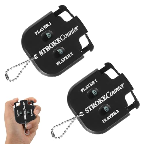 DONOONIS 2 Stück Golf handzähler,Golf Scorer Zähler,Golf Ergebnis Zähler,Stroke Counter,Zähler Klicker,Punktezähler Golf Ergebnis Indikator, Golf Score Zähler mit Schlüsselkette, Score Counters