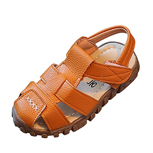 COMIOR Sandalen Mädchen Jungen Strandschuhe Kinder Hohl Leder Schuhe Sommer Outdoor Strand Freizeit Römische Kleinkind Kids Boho Sommerschuhe Rutschfeste Weiche Flach